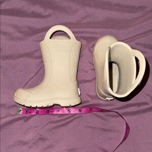 Cream Rubber Rain Boots for Kids